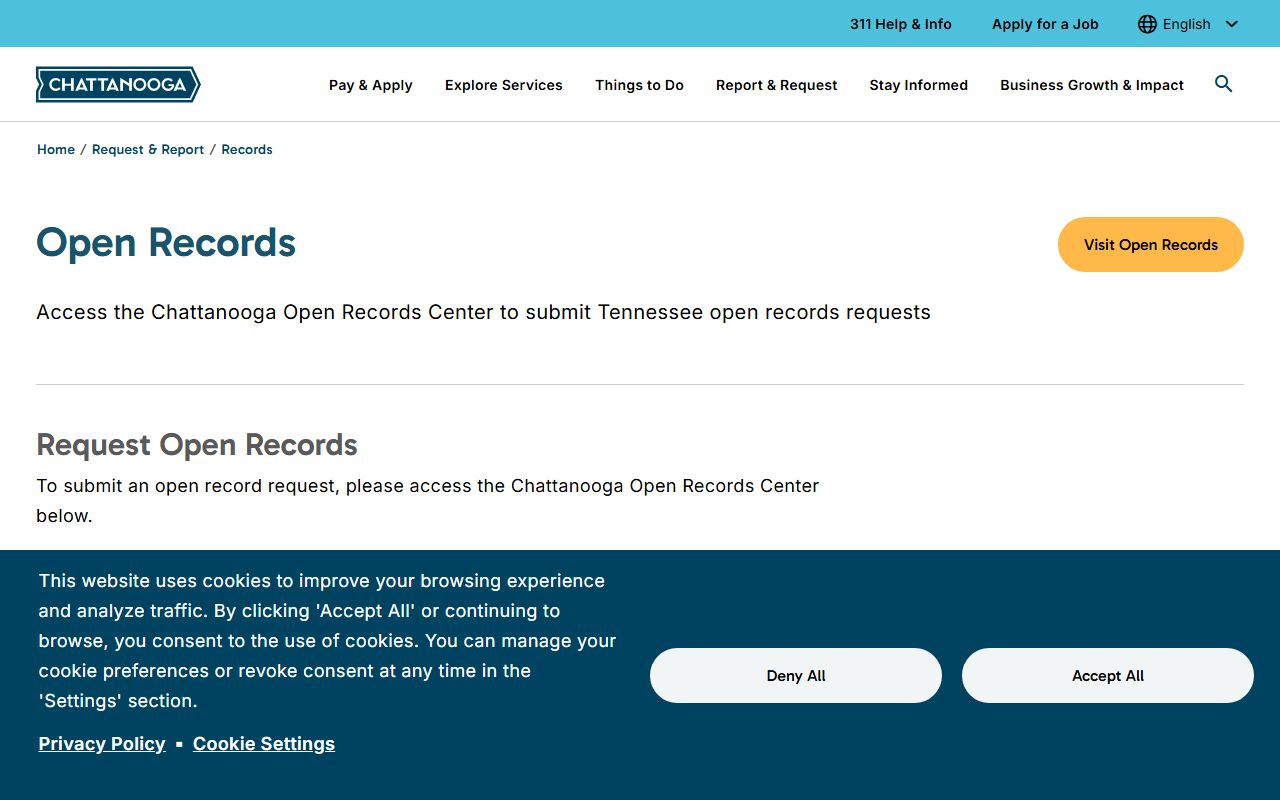 Chattanooga booking releases open records request portal