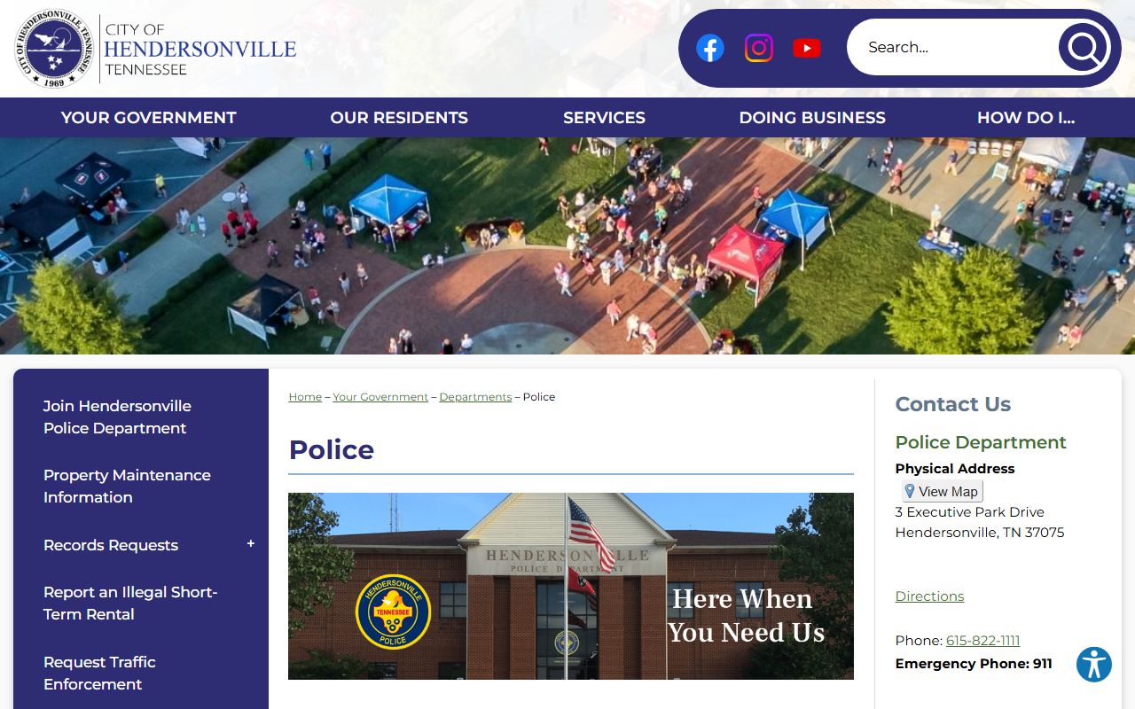 Hendersonville Police Department website for booking release records
