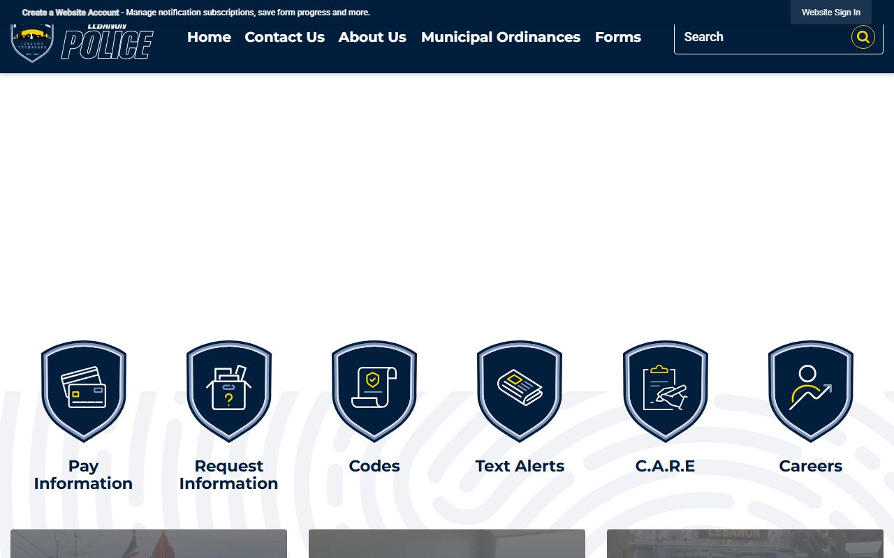 Lebanon Police Department website for booking release information