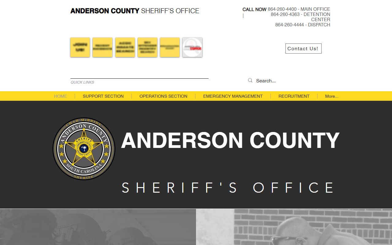 Anderson County Sheriff's Office website for booking releases