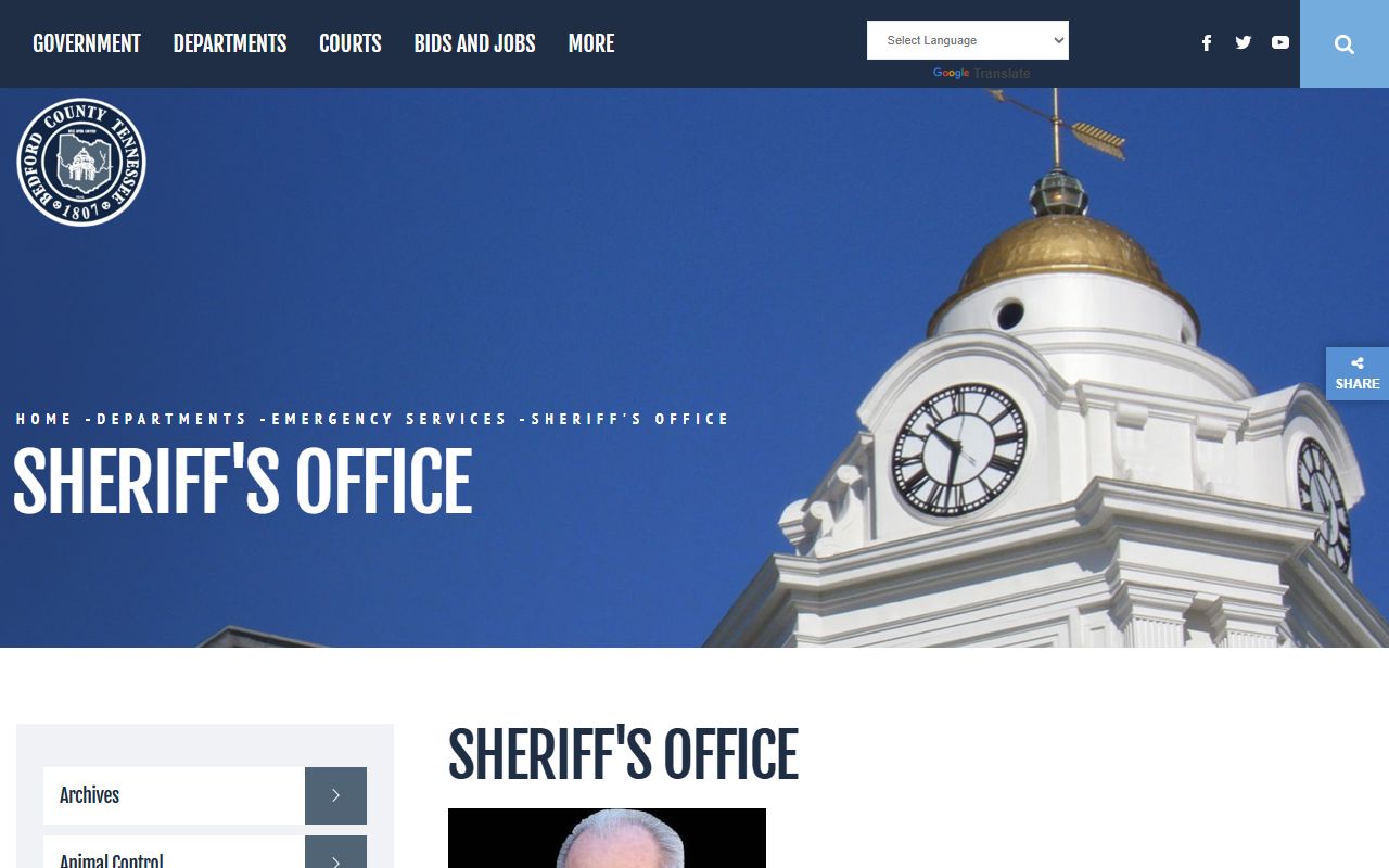 Bedford County Sheriff's Office website for booking releases
