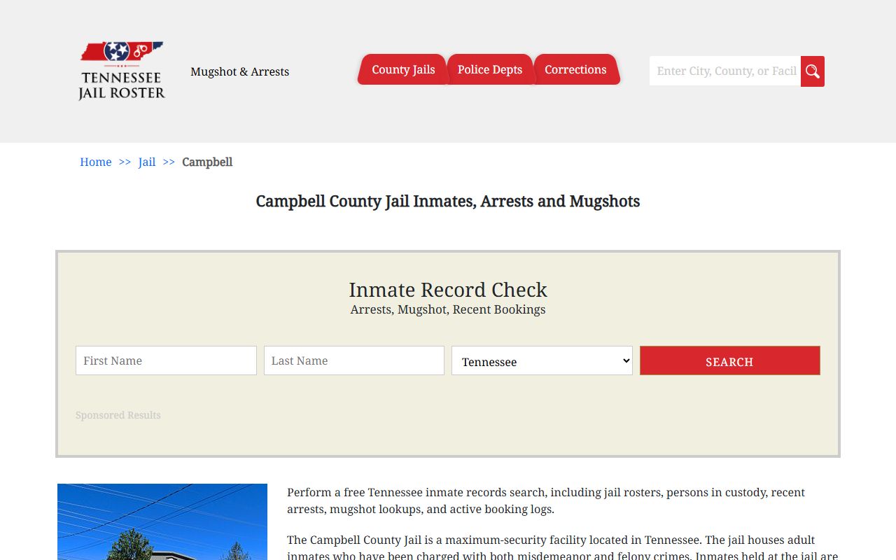 Campbell County jail information and booking releases