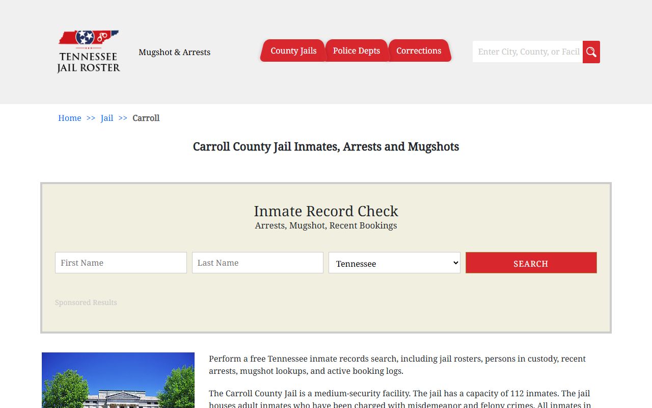 Carroll County jail information and booking releases