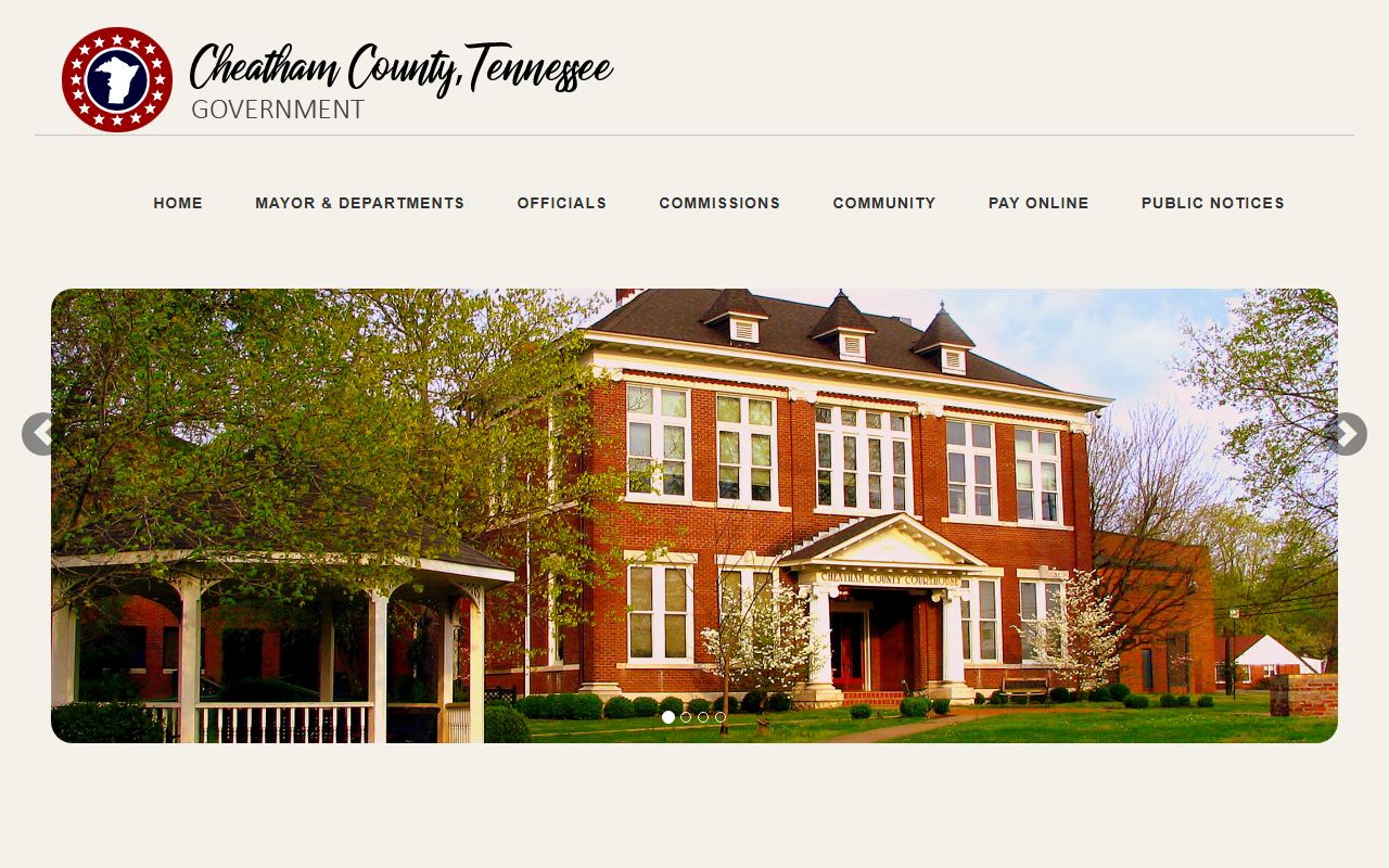 Cheatham County government website for booking releases and records