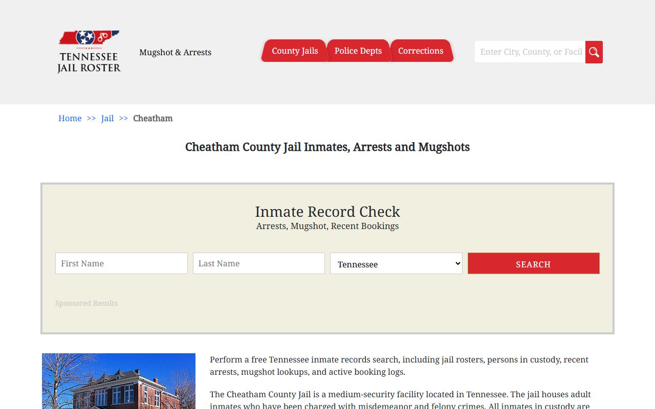 Cheatham County jail booking releases information