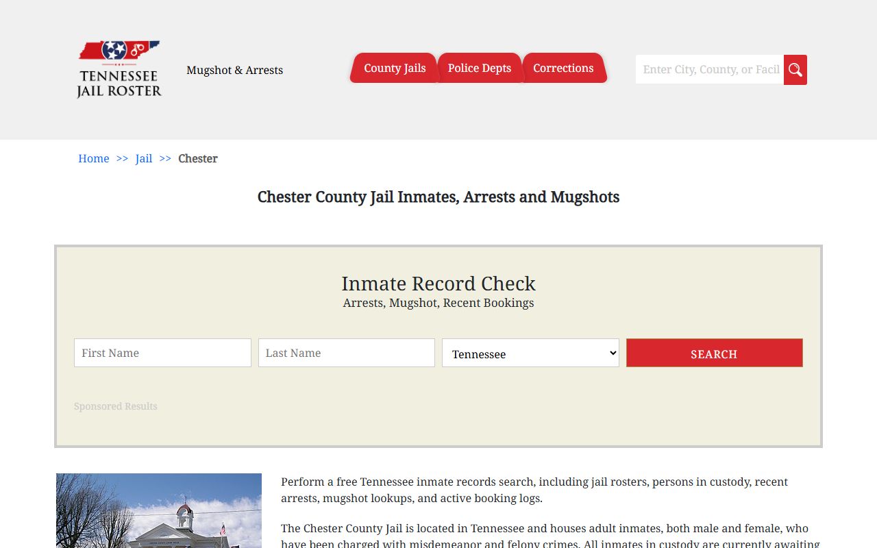 Chester County jail information and booking releases
