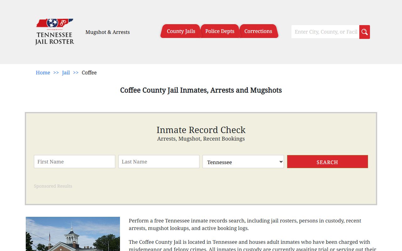 Coffee County Sheriff's Office jail information for booking releases