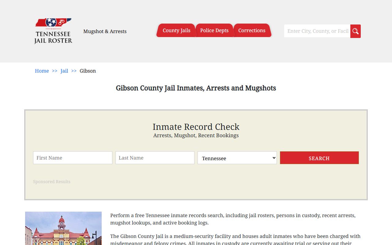 Gibson County Jail booking releases information