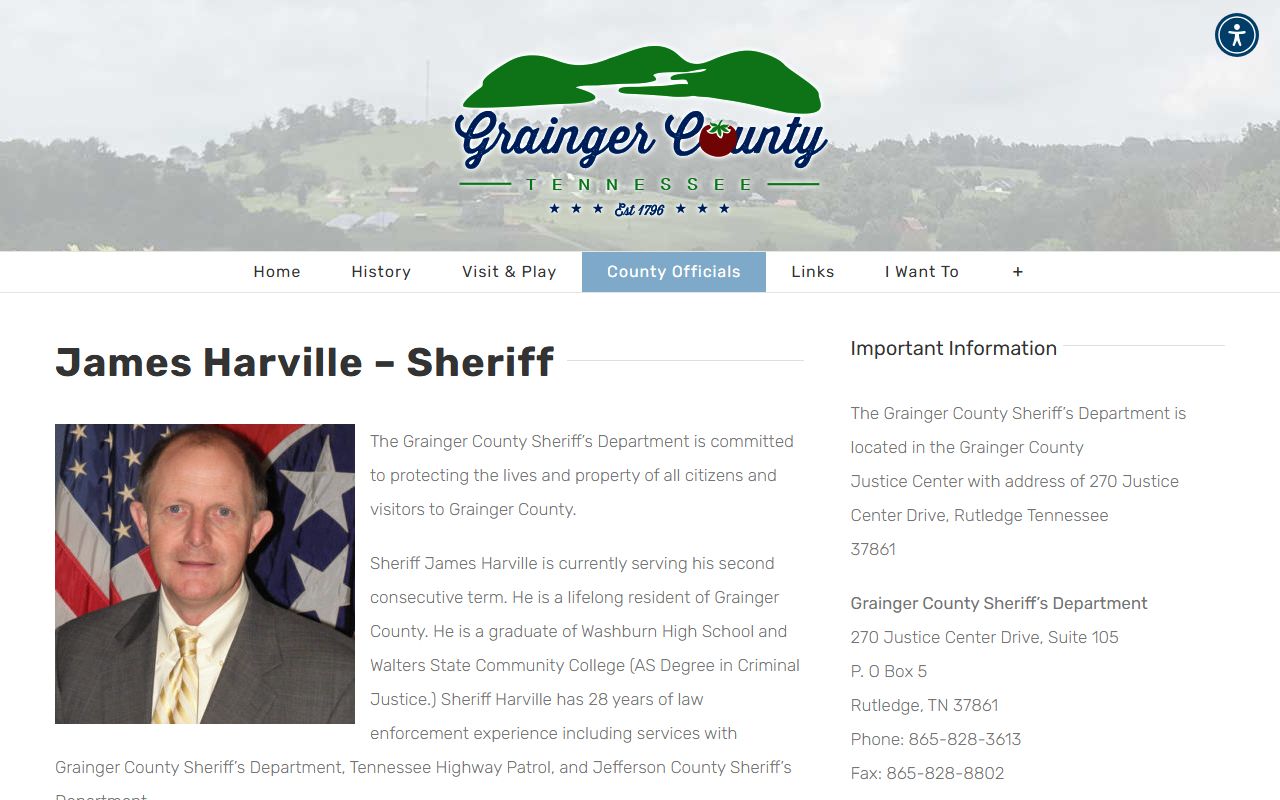 Grainger County Sheriff's Department website for booking releases