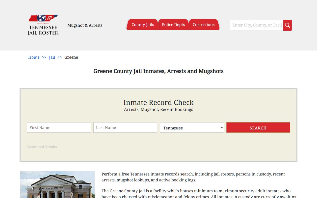 Greene County Jail booking releases information
