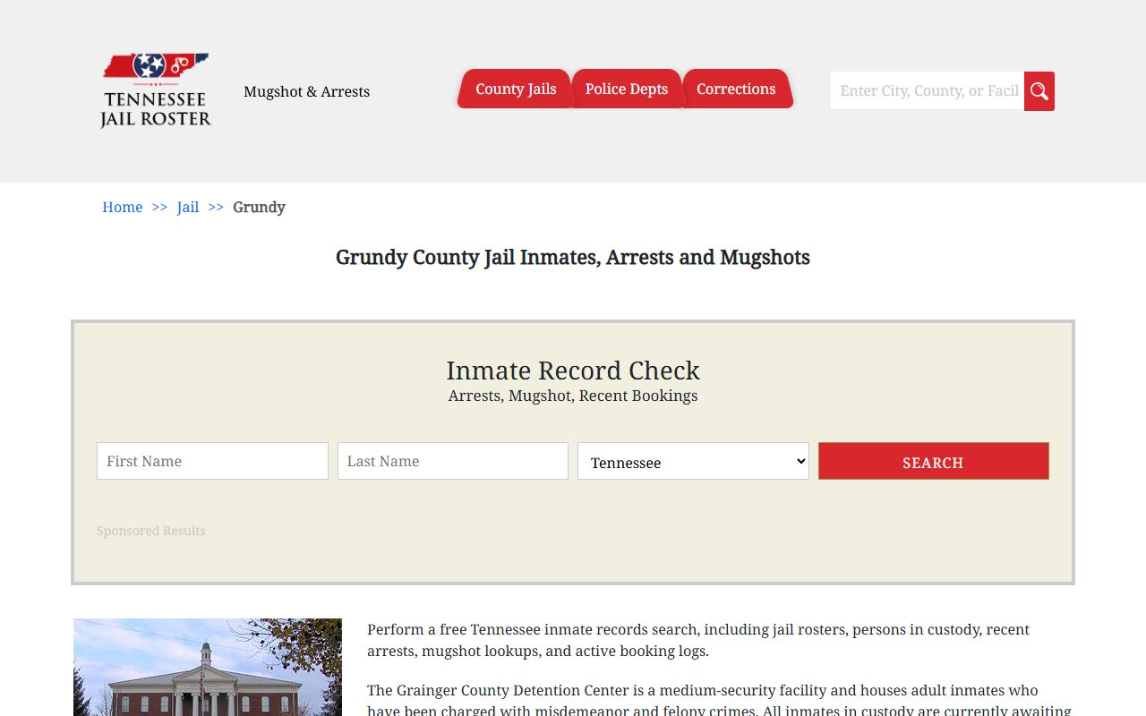 Grundy County jail information and booking releases