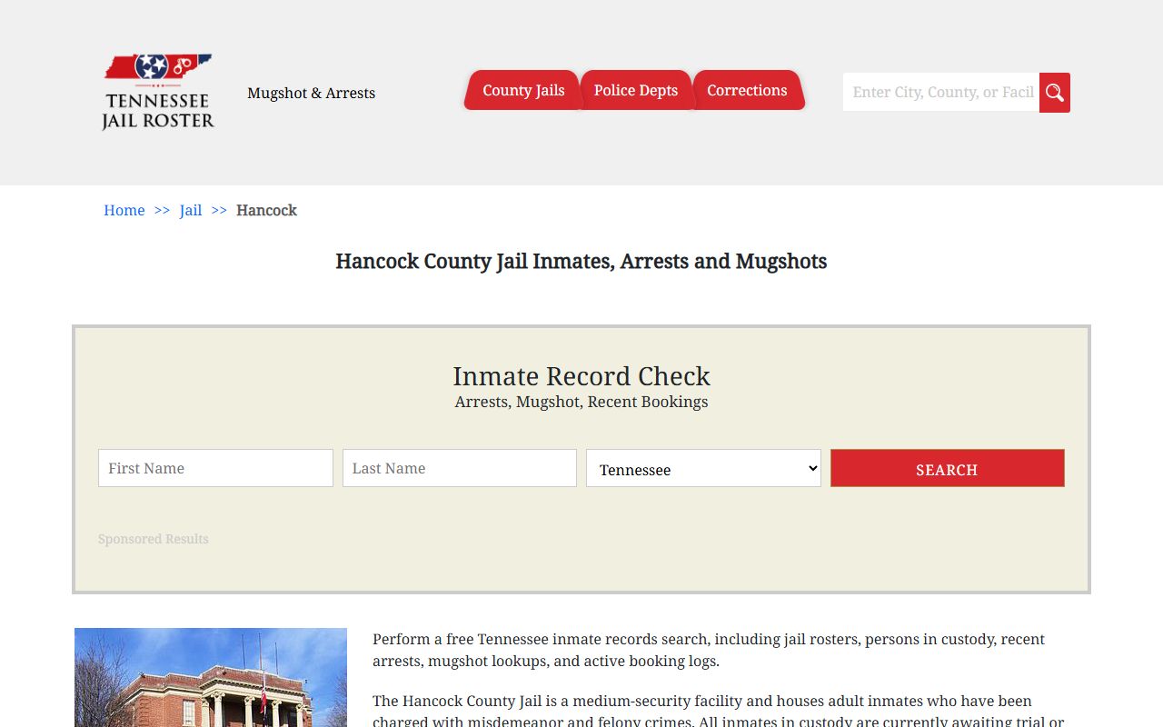 Hancock County Jail booking releases information