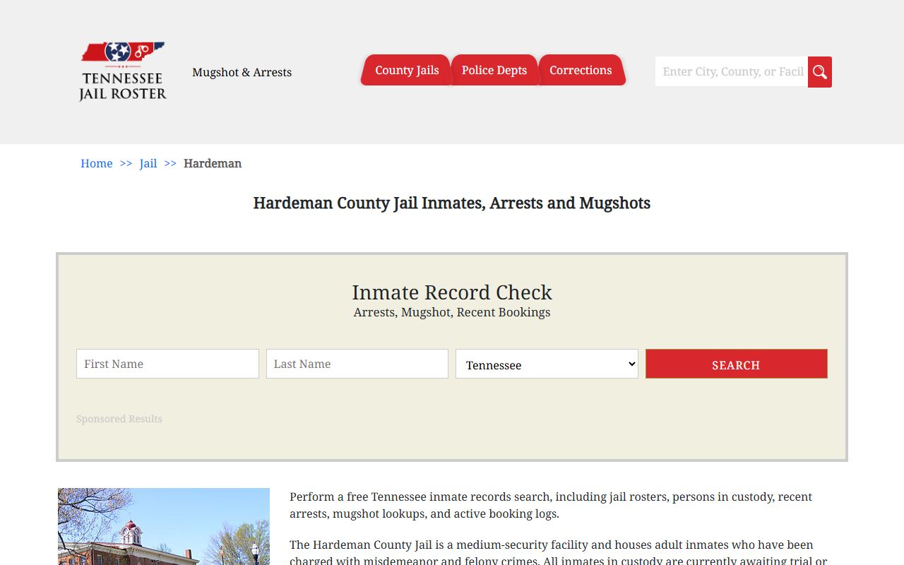 Hardeman County Jail booking releases information