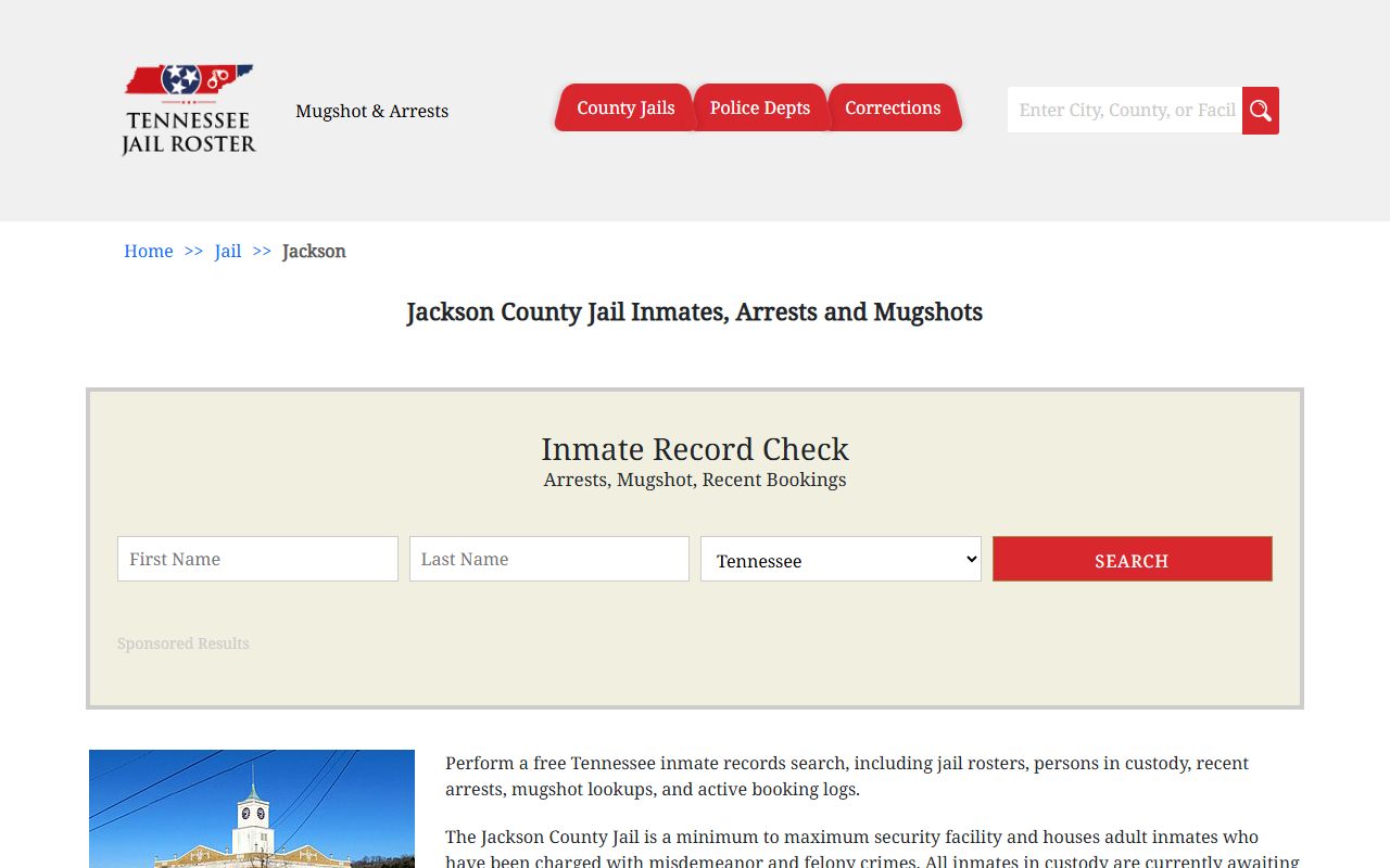 Jackson County jail information and booking releases