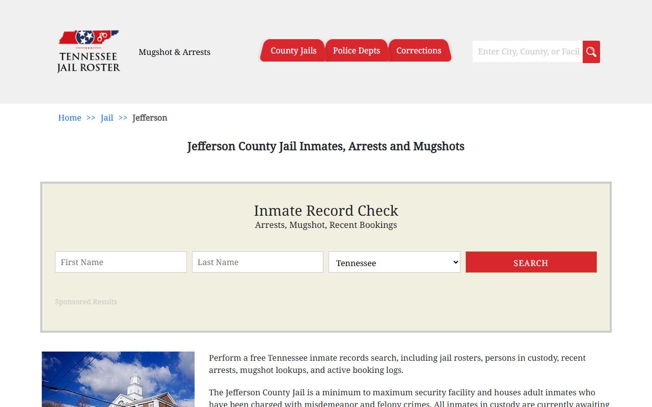 Jefferson County Jail information and booking releases