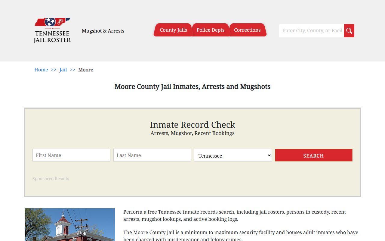 Moore County Jail booking releases information