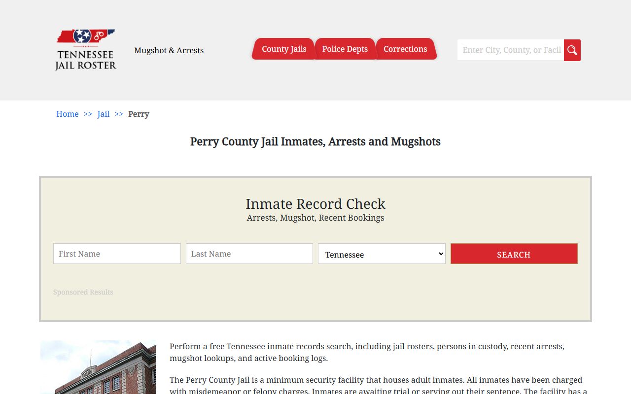 Perry County jail information and booking releases