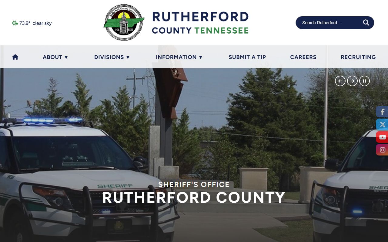 Rutherford County Sheriff's Office website for booking releases