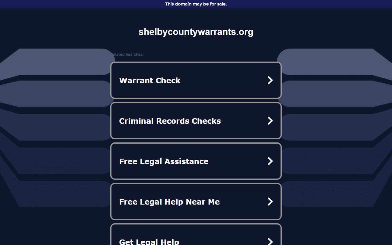 Shelby County warrant search for booking releases