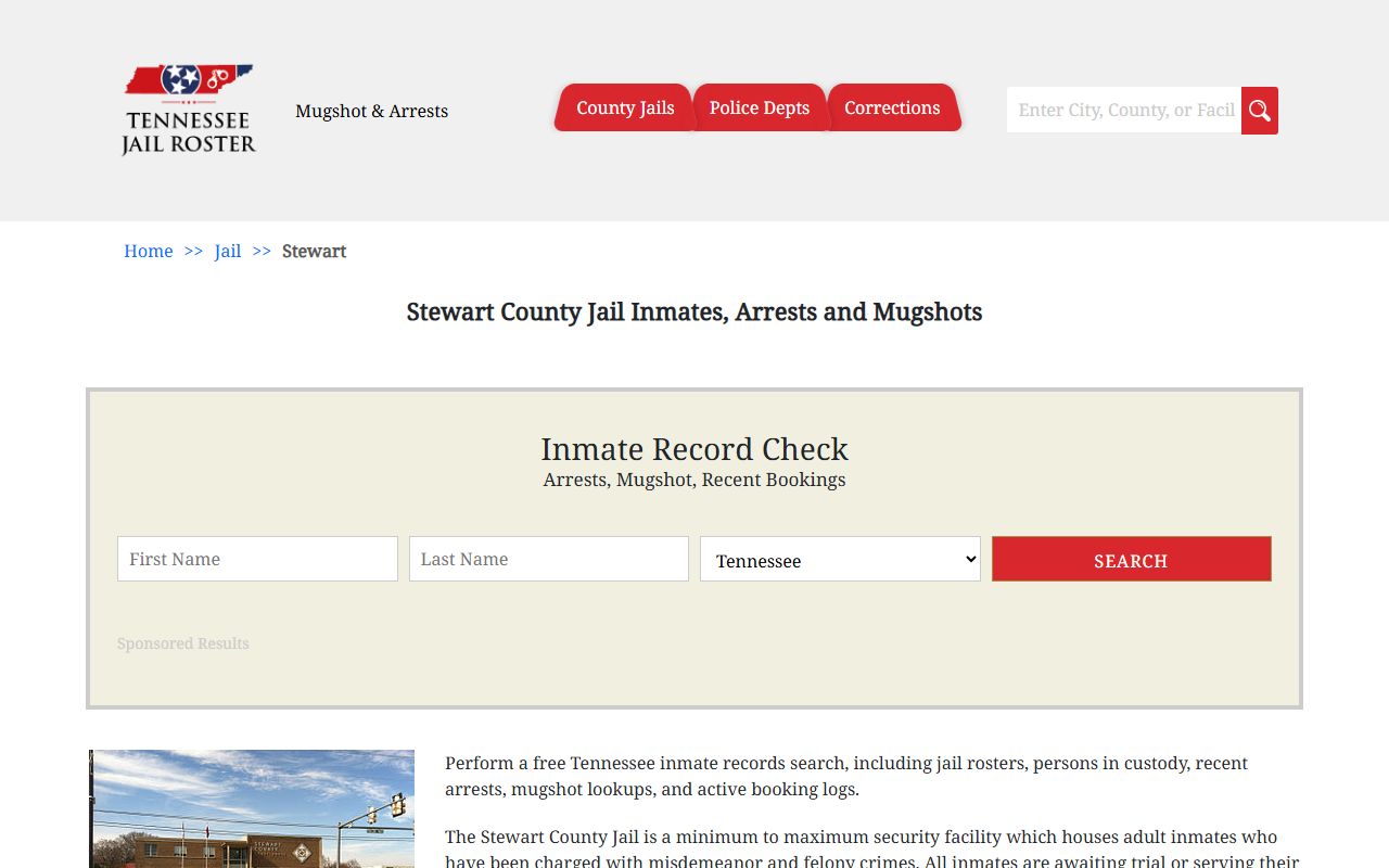 Stewart County Jail roster for booking releases