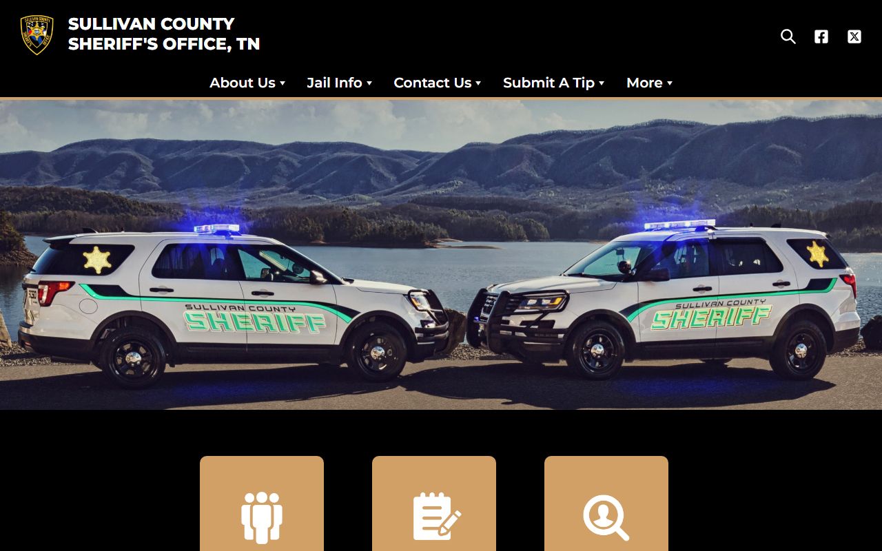 Sullivan County Sheriff's Office website for booking releases
