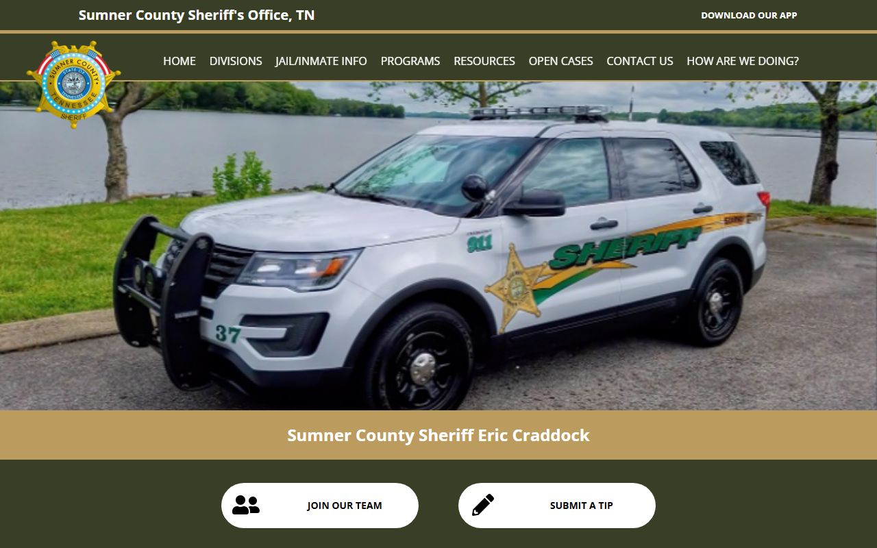 Sumner County Sheriff's Office website for booking releases